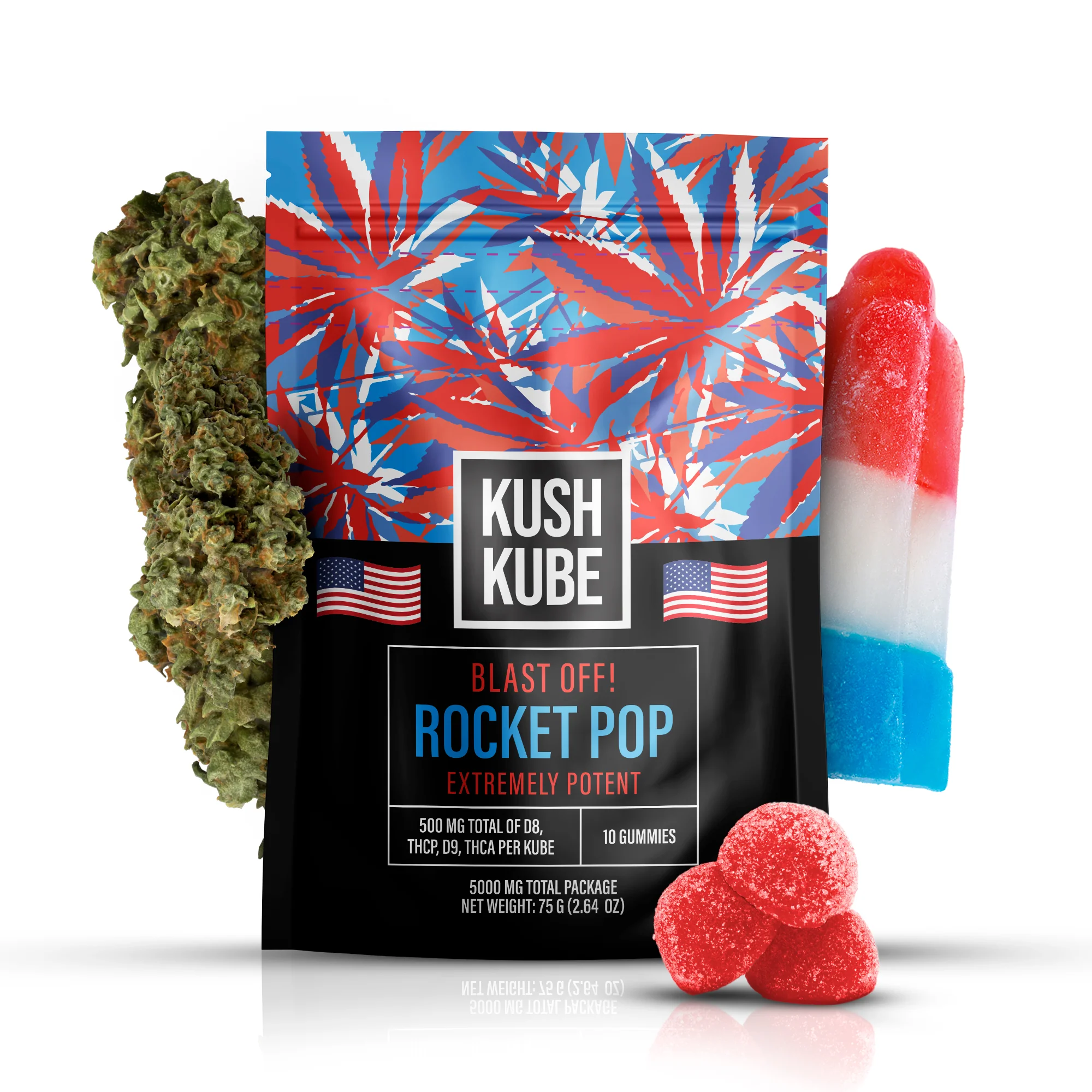 Rocket Pop Kush Kube 500mg THC | Blast Off Flavor & Power