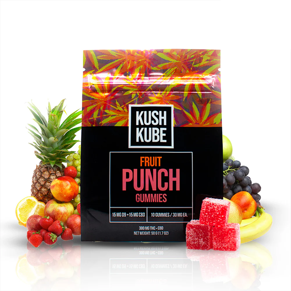 Kush Kube Fruit Punch Gummies | Punch THC delta 9 Gummies