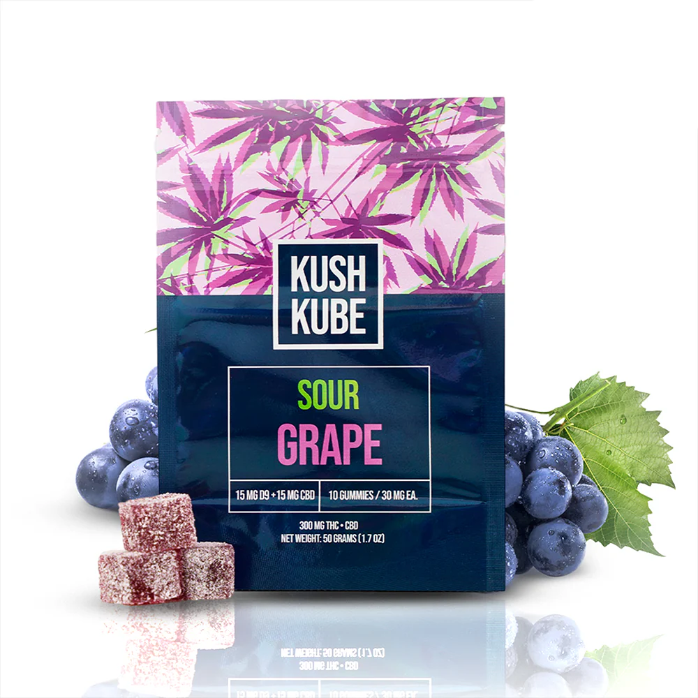 Kush Kube Sour Grape Gummies | Punch THC delta 9 Gummies