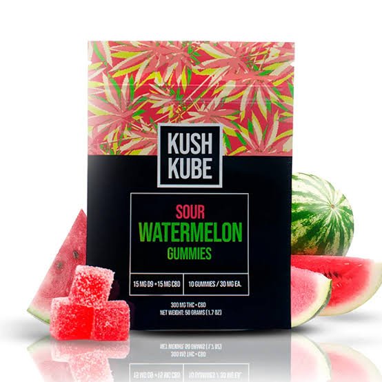 Kush Kube Sour Watermelon Gummies | Punch THC delta 9 Gummies